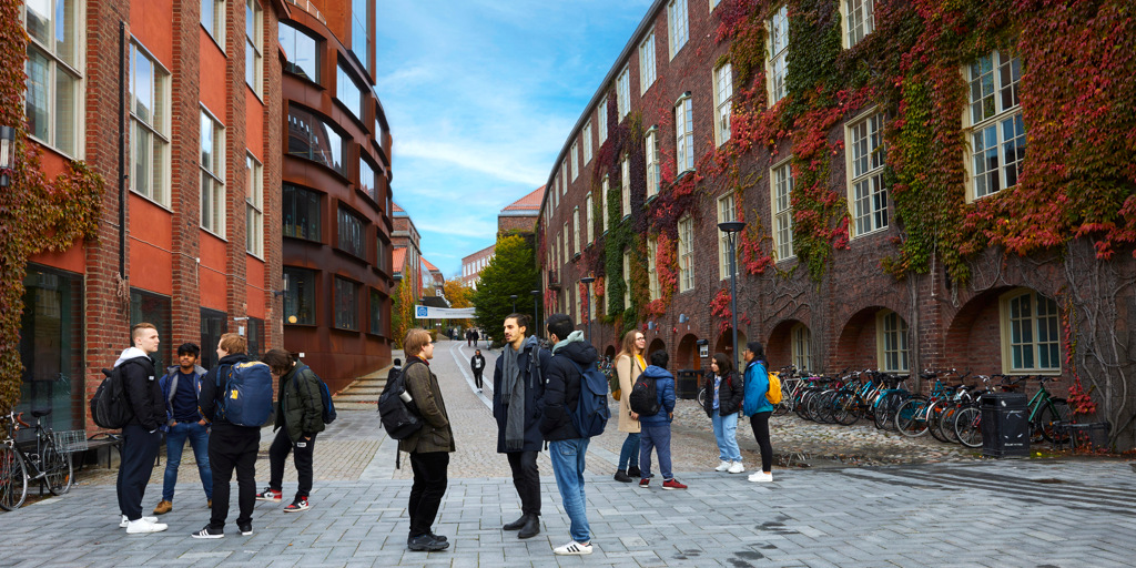 Studenter på höstigt KTH Campus