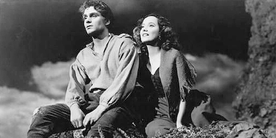 Heathcliff and Cathy from one of the film adaptions of Wuthering Heights