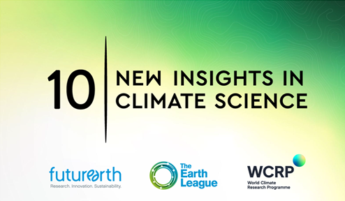 Visual with text: 10 New Insights in Climate Science 
