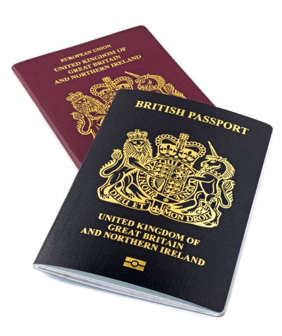 A non-EU UK passport and an old EU UK passport