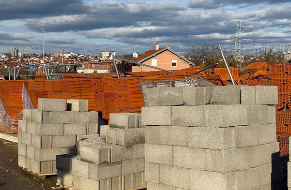 Concrete slabs at a construction site