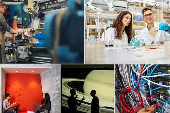 Collage of research environments.