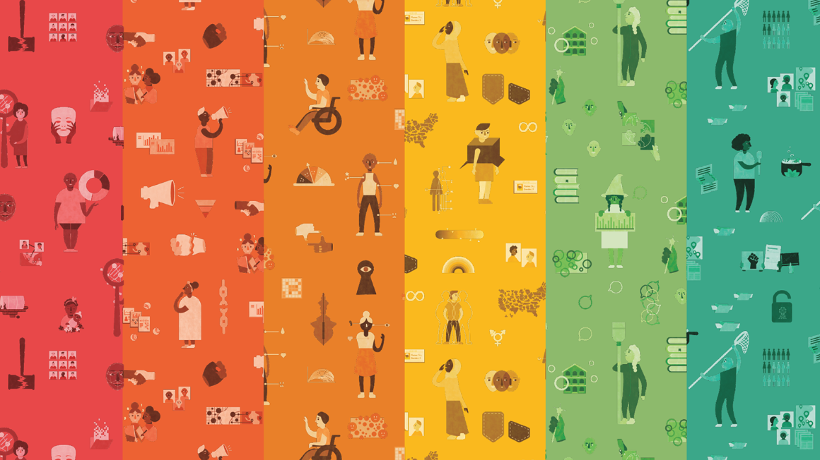 Info graphics with symbols for all genders