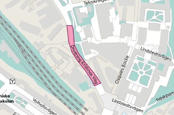 Map of Drottning Kristinas väg