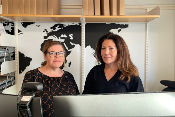 Two women in an office