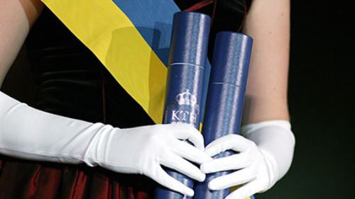 Kvinna med handskar.