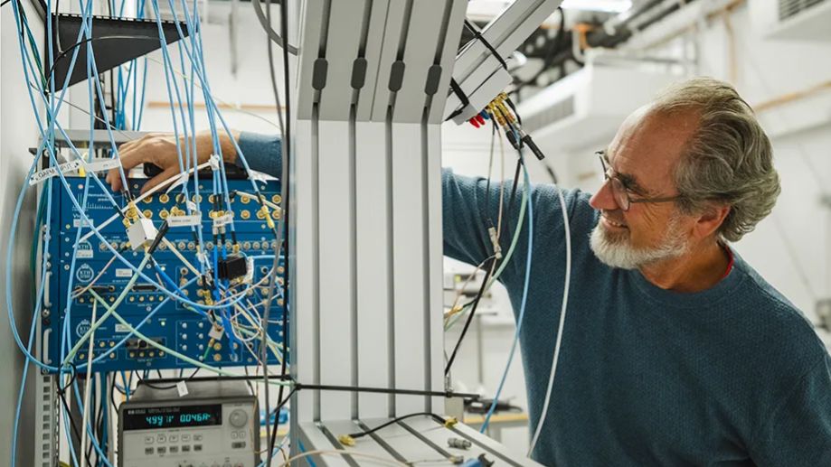 David Haviland with device and cables.