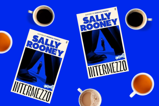 Collage wih the book cover from Intermezzo by Sally Rooney