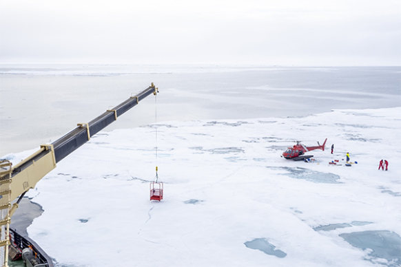Helicopter on ice