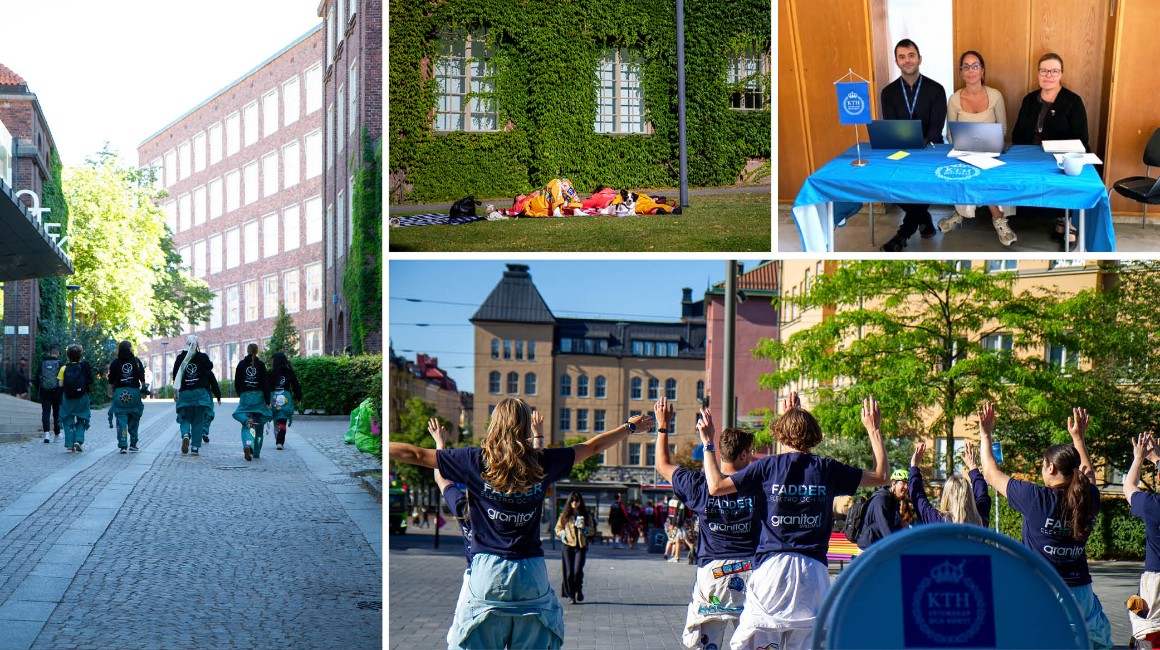 Students on campus welcoming new students.