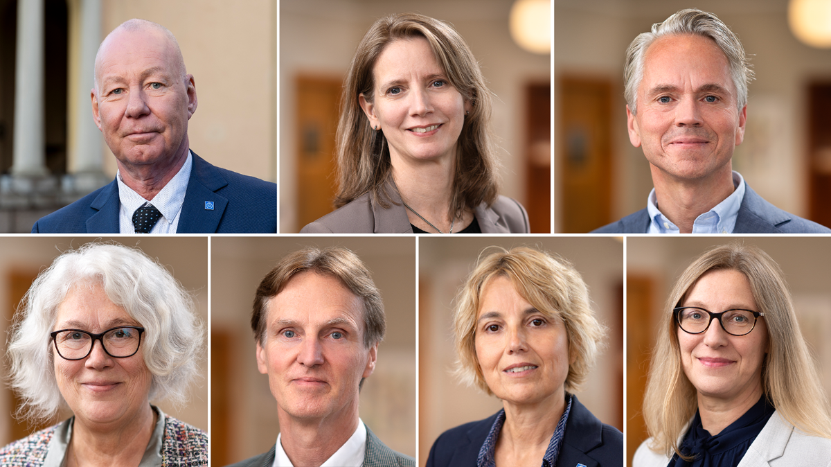 collage of seven people