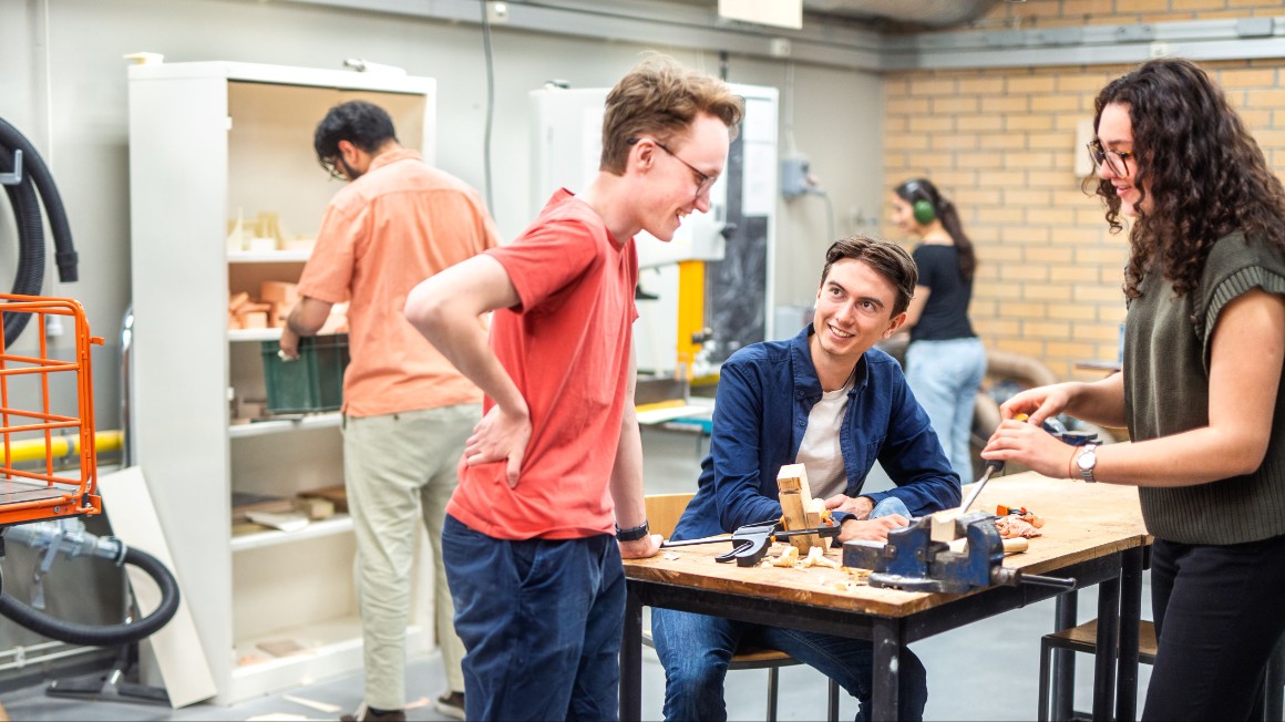 students at a makerspace 