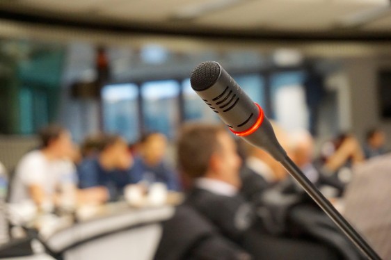A microphone at an event.