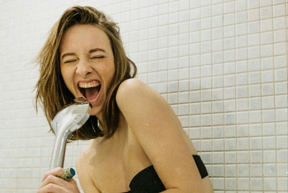 Singer in the shower
