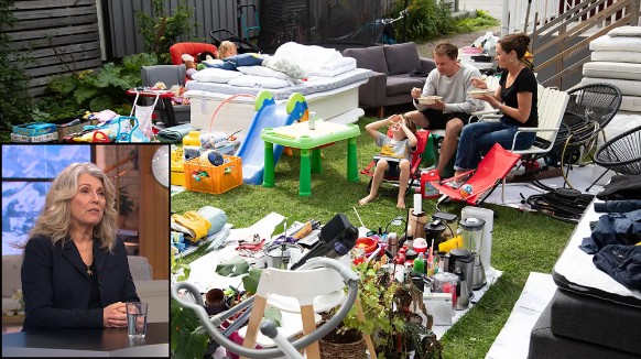 Garden full of people and plastic