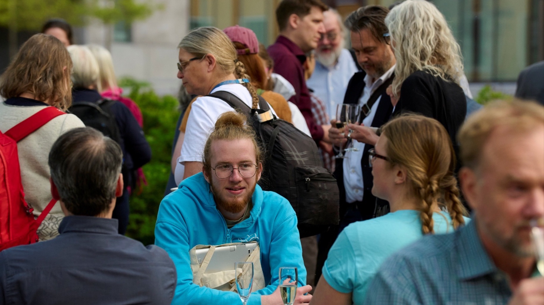 people speaking with each other