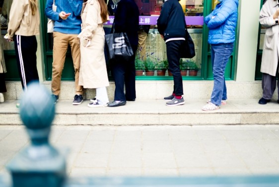 People in a queue